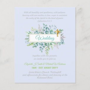 Modern Catholic Wedding Invitations Greenery