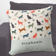 Modern Cats Pattern Elegant Cream Personalized