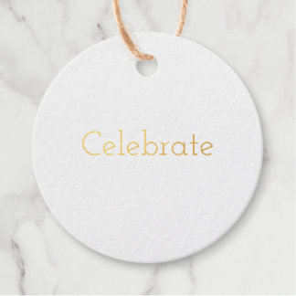 Modern Celebrate Gold  Favour Tags