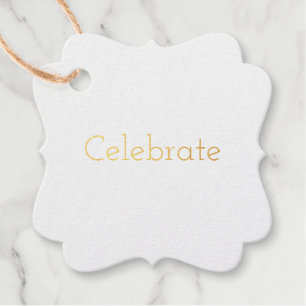 Modern Celebrate Gold Favour Tags