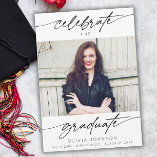 Modern Celebrate the Graduate Photo Graduation Invitation