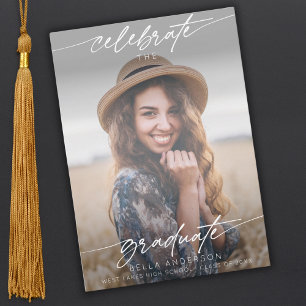Modern Celebrate the Graduate Photo Overlay Invitation