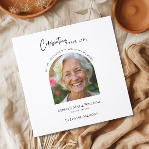 Modern Celebrating The Life Photo Funeral Guest Book