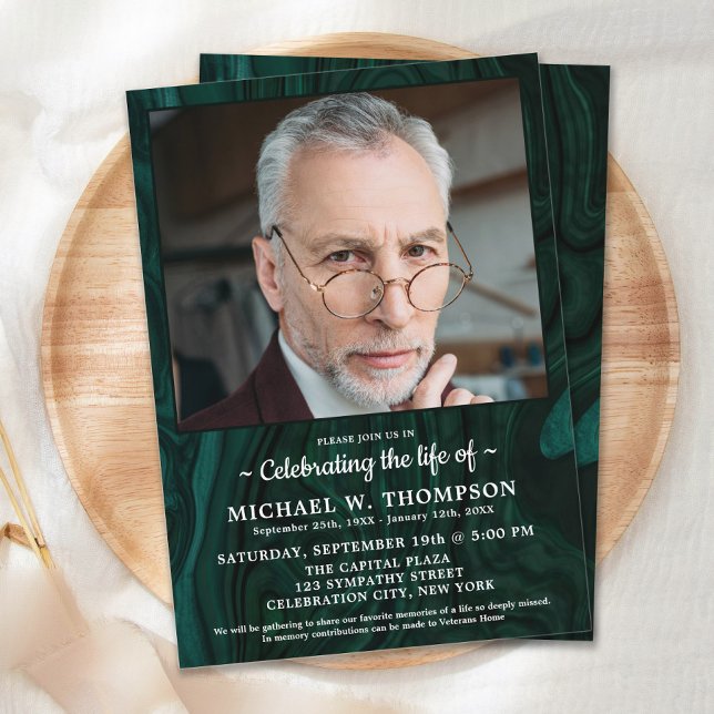 Modern Celebration Of Life Funeral Custom Photo  Invitation (Creator Uploaded)