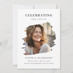 Modern Celebration of Life Memorial Photo Invitation