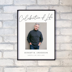 Modern Celebration of Life Memorial Photo Sign