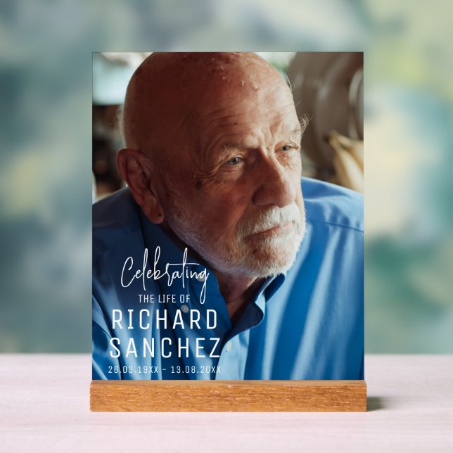 Modern Celebration Of Life Photo Funeral Memorial  (Neutre)