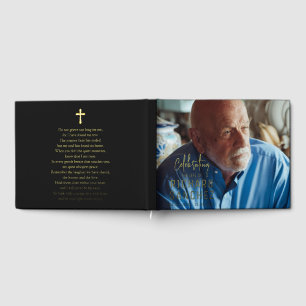 Modern Celebration Of Life Photo Funeral Memorial  Guest Book