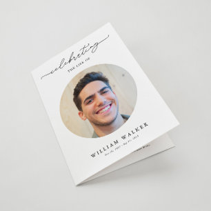 Modern Celebration Of Life Photo Funeral Program