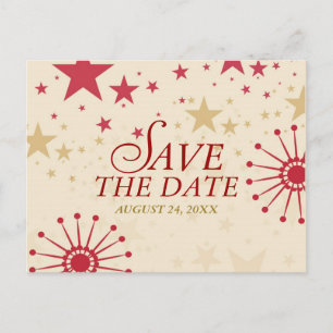 Modern Celebration Stars Save the Date Postcard