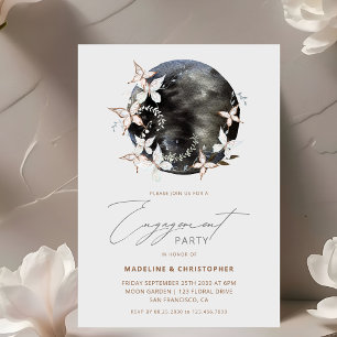 Modern Celestial Butterfly Engagement Party Invitation