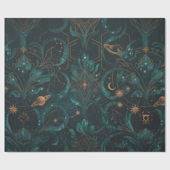 Modern Celestial Pattern 2024 Wrapping Paper (Flat)