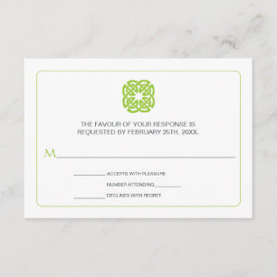 Modern Celtic Inspired Wedding Reply RSVP Card