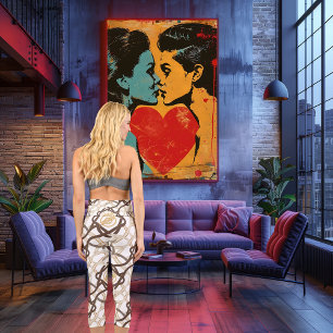 Modern Celtic Knot Design, Brown and Gold Accents Capri Leggings