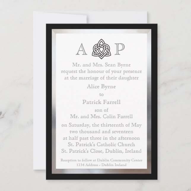 Modern Celtic Wedding Invitation (Front)