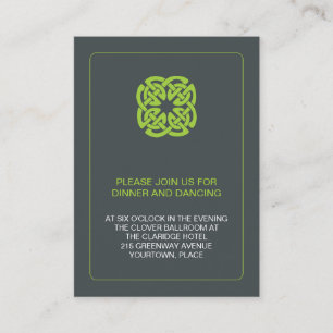 Modern Celtic Wedding Reception Enclosure Card
