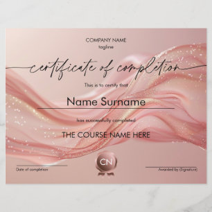 Modern Certificate of Completion Participation