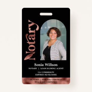 Modern Certified Notary Public Loan Signing Agent Badge