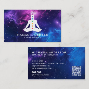 Modern Chakra Healing/Meditation Socials & QR Code Business Card