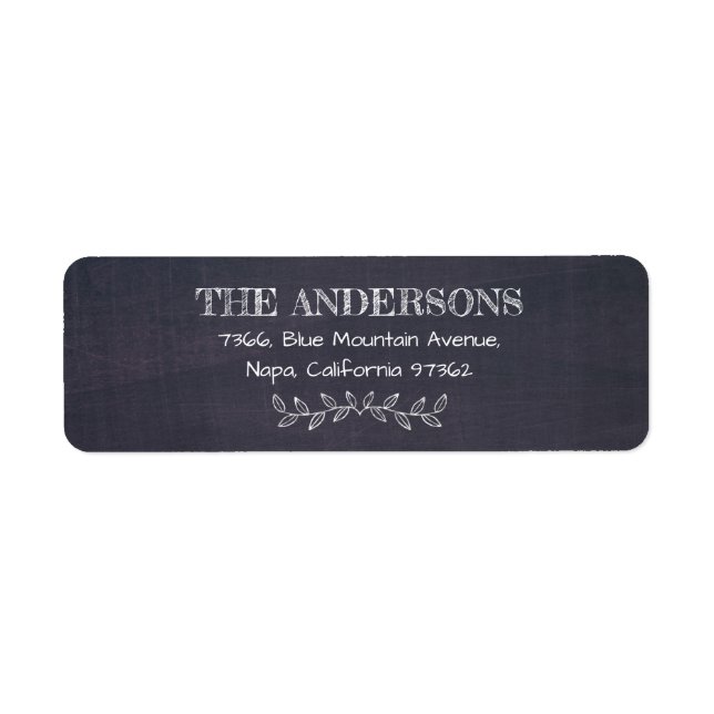 Modern Chalkboard Bold Typography Return Address (Front)