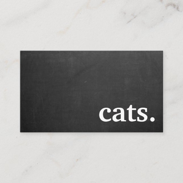 Modern chalkboard cats. loyalty punch card (Front)