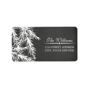Modern Chalkboard Christmas Tree Address Label