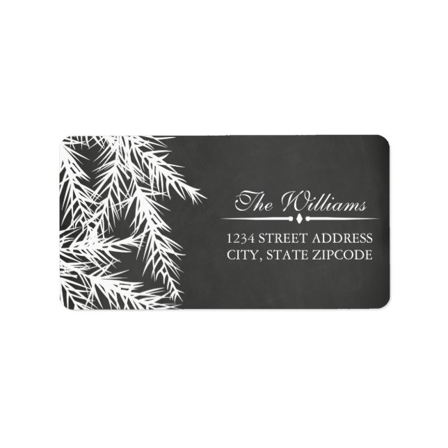 Modern Chalkboard Christmas Tree Address Label (Front)