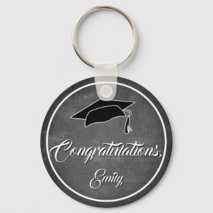 Modern Chalkboard Congratulations Graduation Keychain