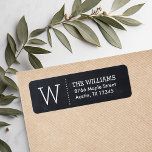 Modern Chalkboard Custom Monogram Return Address<br><div class="desc">Affordable custom printed return address labels with sleek simple typography on a rustic faux chalkboard background. Personalize it with your monogram initial, name and address or other custom text. Use the design tools to edit text fonts and colours, resize or move text around to create a unique one of a...</div>