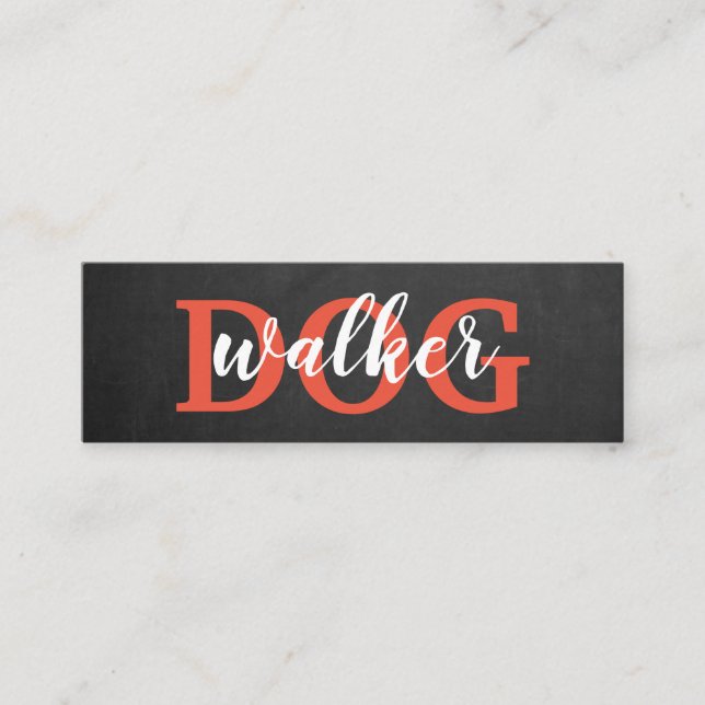 Modern chalkboard dog walker loyalty punch card (Front)