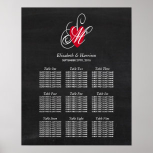 Modern Chalkboard Fancy Heart Seating Chart