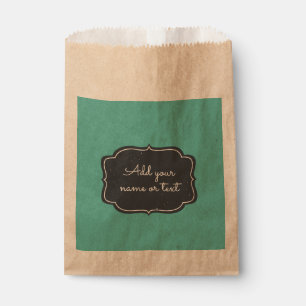 Modern Chalkboard Frame Custom Aqua Favour Bag