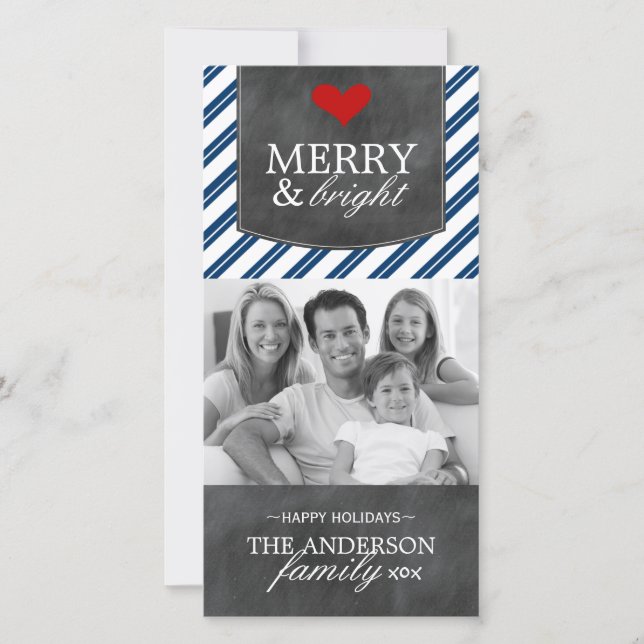 Modern Chalkboard Photo Card (Front)