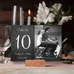 Modern Chalkboard Photo Wedding Table Number Cards<br><div class="desc">Simple yet elegant, these modern photo on chalkboard wedding table number cards are so easy to personalized for your special occasion and would make the perfect table cards for your wedding, bridal shower, engagement party, birthday party and many more special occasions. Add your custom wording to this design by using...</div>