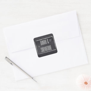 Modern Chalkboard Simple Script  Square Sticker