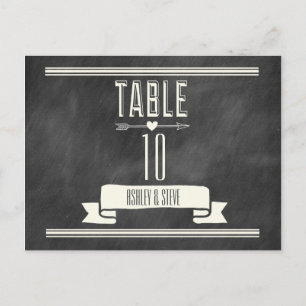 MODERN CHALKBOARD TABLE NUMBERS POSTCARD
