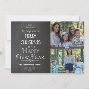 Modern Chalkboard Typography Flat Photo Card