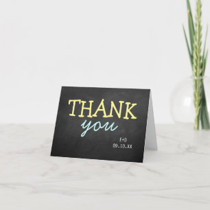 Modern Chalkboard Typography Wedding Thank You Card