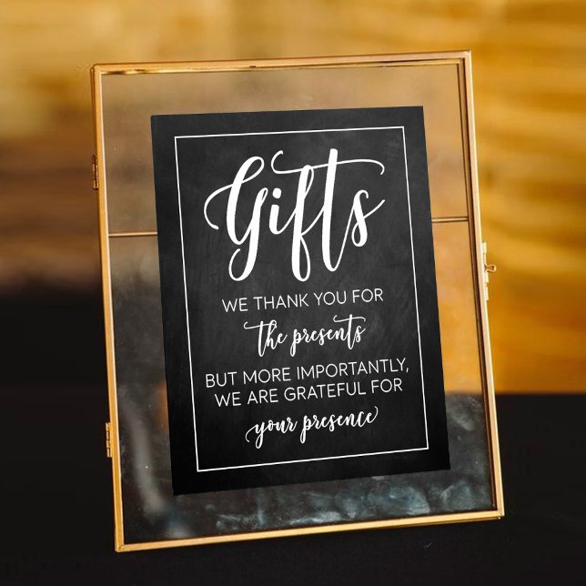Modern Chalkboard Wedding Gifts Sign (Creator Uploaded)