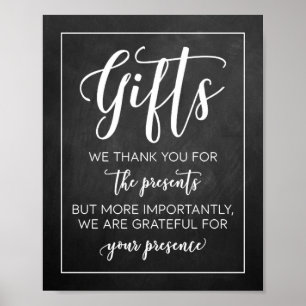 Modern Chalkboard Wedding Gifts Sign