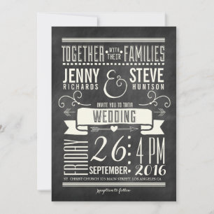 Modern Chalkboard Wedding Invitation
