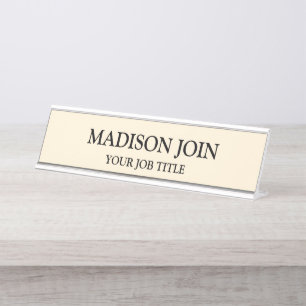 Modern Chambray Blue Office Desk Name Plate