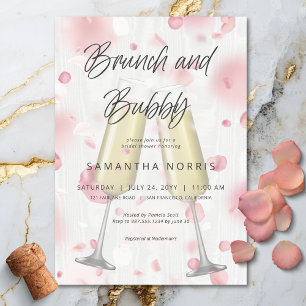 Modern Champagne Brunch & Bubbly Bridal Shower Invitation