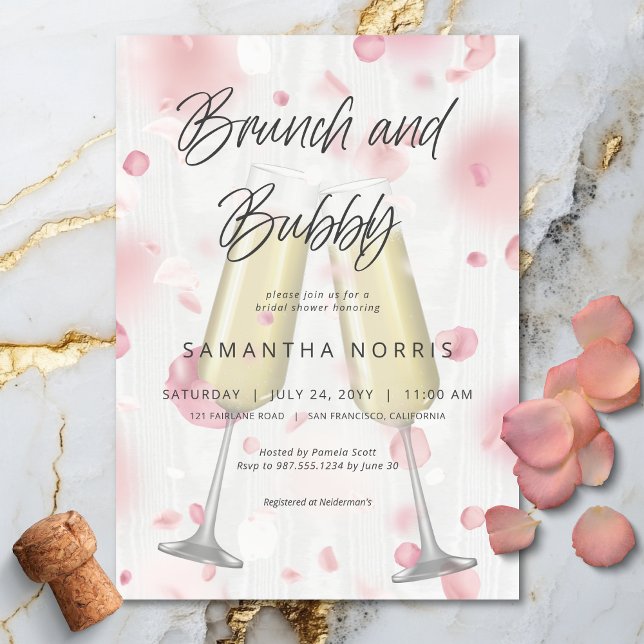 Modern Champagne Brunch & Bubbly Bridal Shower Invitation (Modern Champagne Brunch & Bubbly Bridal Shower Invitation)