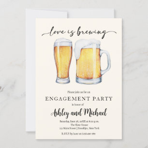 Modern Champagne Engagement Party Invitation