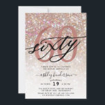 Modern Champagne Glitter 60th Birthday Invitation<br><div class="desc">Invite family and friends to celebrate 60th Birthday with these chic trendy invitations. Design featuring champagne sparkly glitter texture,  sixty in trendy handwritten script in black and rose gold colour. Personalize with your details in block capital lettering.</div>