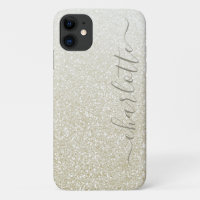 Modern Champagne Glitter Girly Chic Personalized