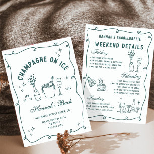 Modern Champagne On Ice Bachelorette Party Invitation