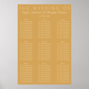 Modern Champagne Tonal Wedding Seating Chart