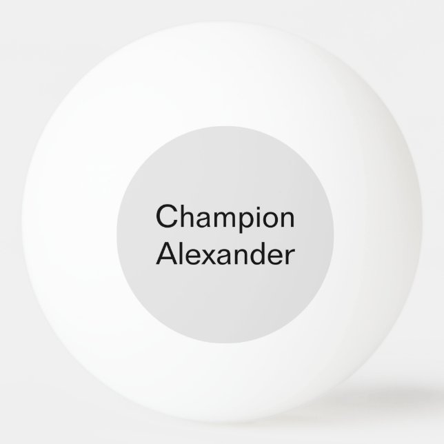 Modern Champion with customizable name Ping Pong Ball (Front)